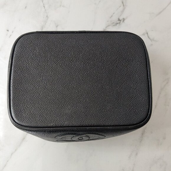 CHANEL Timeless Vanity Cosmetic Case Black Caviar Leather Gold Medium - Picture 7 of 13